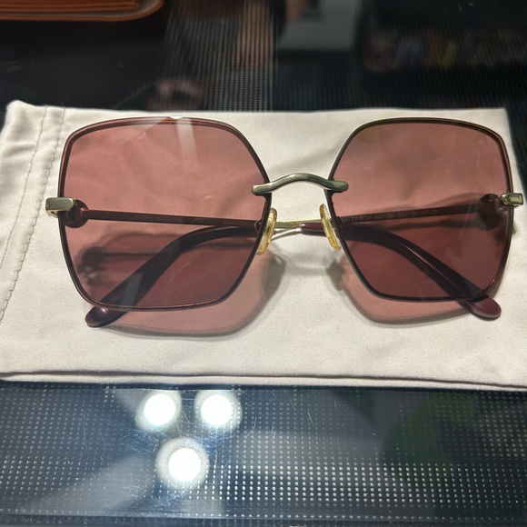 Tori Burch Sunglasses burgundy Lenses - Picture 1 of 9